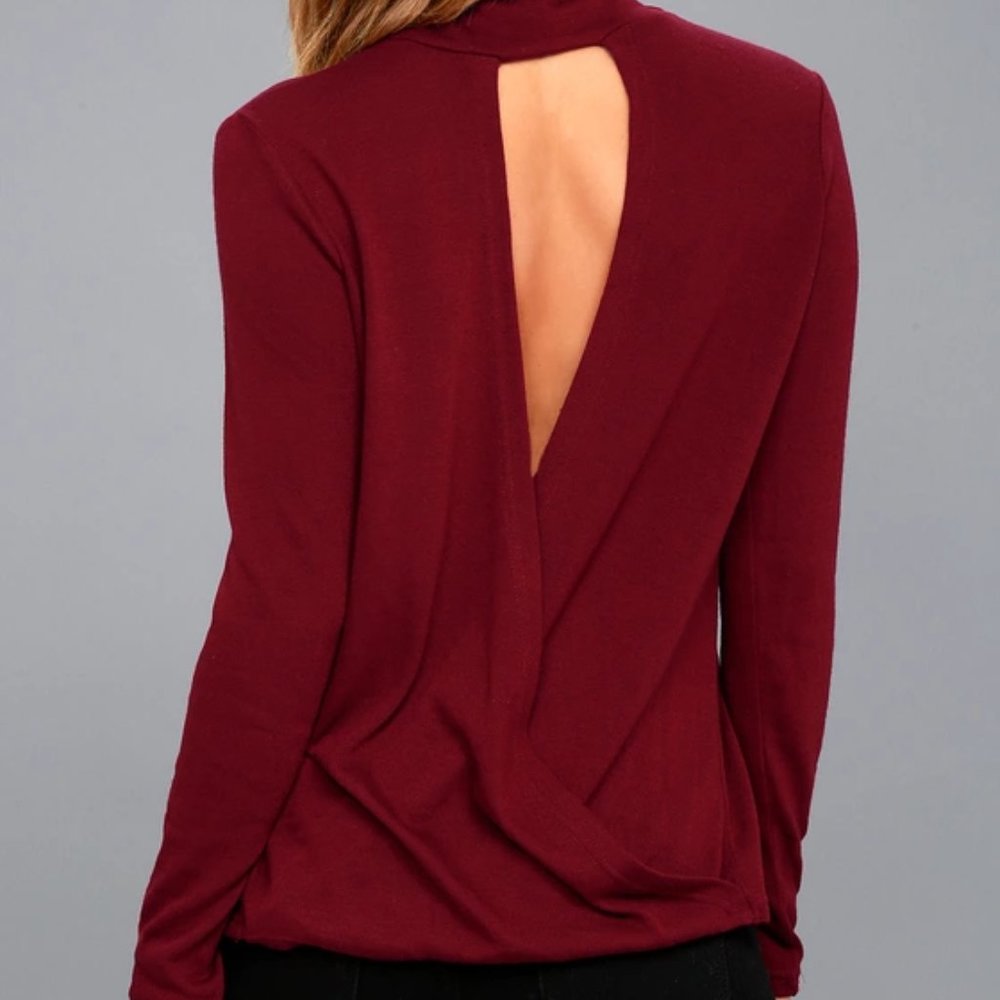 Burgundy Backless Sweater